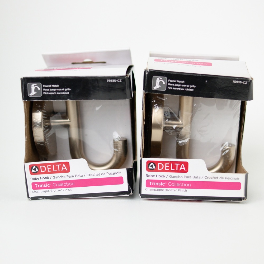 Delta Trinsic Collection Robe Hooks Set of 2 Champagne Bronze 75935-CZ